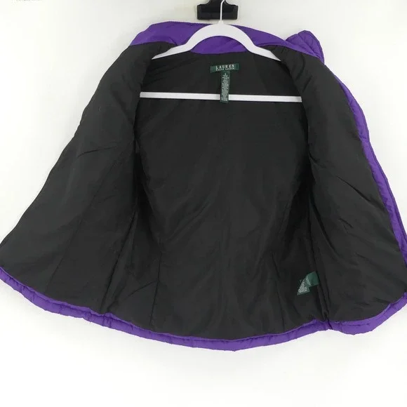 Lauren Ralph Lauren Purple Quilted Puffer Vest Full Zip Sleeveless Womens Small - Picture 5 of 10